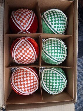 MacKenzie-Childs Check It Out Fabric Ornaments